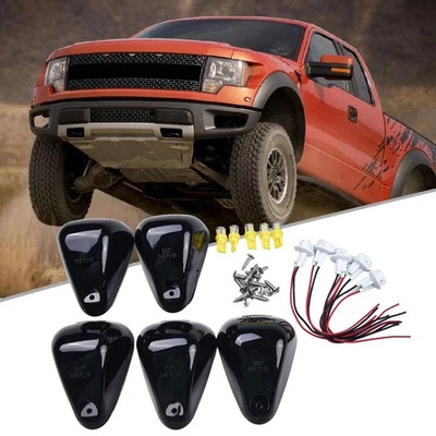 Amber LED Cab Roof Marker Lights for Ford F250 F350 F450 F550 Set of 5 - Image 1 of 4