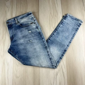 G Star Raw Revend Skinny Jeans Mens Size 38x32 Blue Stretch Denim Grunge Rock - Picture 1 of 15