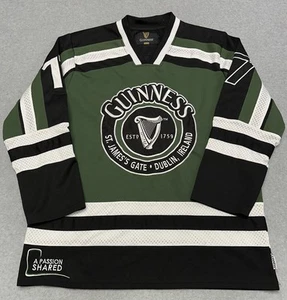Vintage GUINNESS Bier Hockey Trikot Herren Größe Large grün schwarz 1759 Irland - Bild 1 von 9