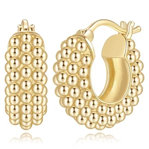 14K Gold Earrings for Women Gold Hoop Earrings for Women Hoop Earring for Wom... - Bild 1 von 9