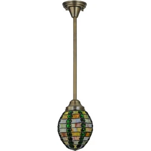 8"W Beehive Mini Pendant MAUVE;SUNFLOWER;GREEN;BLUE;CHOCOLATE - Picture 1 of 2
