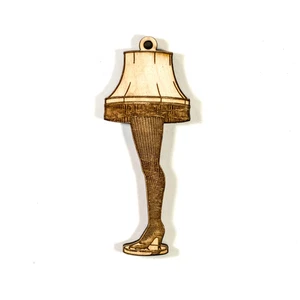 Ornament - Leg Lamp - Raw Wood 4x2in - Picture 1 of 6