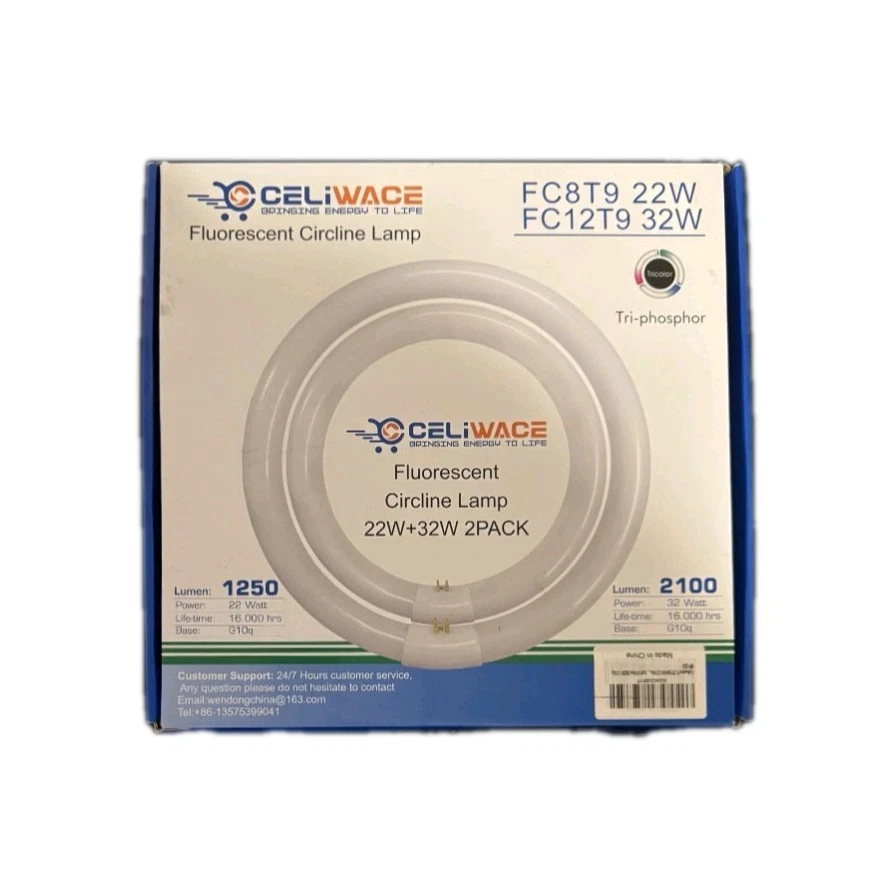 FC8T9 22W and FC12T9 32W Daylight Set , Round Fluorescent Bulb 8 inch T9 22 Watt - Image 1 of 1