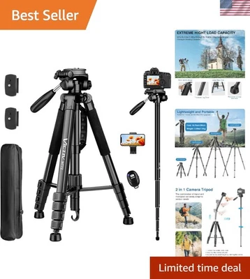 Dual Function Tripod 72" - Lightweight, Compact for DSLR, Telescope & Binoculars - Image 1 of 4
