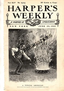 1901 Harpers Weekly June 29 - Yale-Harvard Rowing; Golf Clubs in America; - Picture 1 of 1