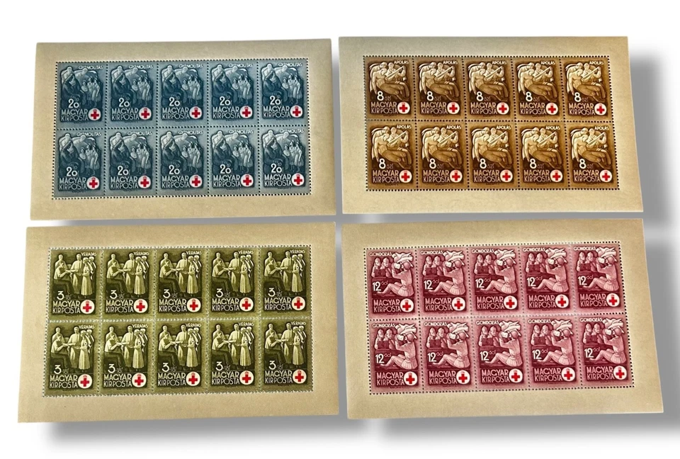 Hungría 1942 Sc B144-7 Mi 691-44 Juego Perforado NH Cruz Roja Juego Completo Foto 1 de 4