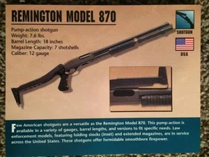Remington Model 870 Shotgun; Classic Firearms Photo Card from Atlas, exc. f/s - Bild 1 von 2