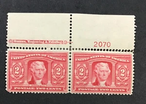 US 1904 F-VF MH Sc#324 Pair Plate#imprint pair, (A) - Picture 1 of 2
