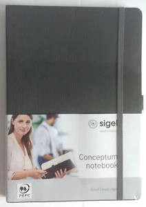 Sigel, Conceptum, Mid Grey, Grooved Soft Cover, Lined Notebook, Approx A5, New - Picture 1 of 6