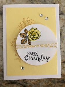 Card Set Of 4 Stampin Up Graceful Garden BIRTHDAY hand colored - Picture 1 of 2