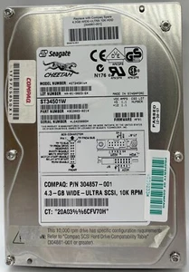 Seagate ST34501W Compaq 304857-001 Cheetah 4.3GB 68-PIN SCSI Wide Ultra 10K RPM - Afbeelding 1 van 2
