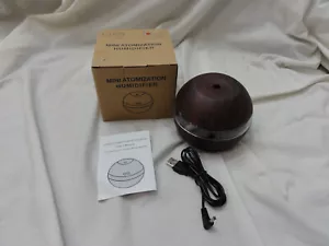 Mini Atomization Humidifier Round Shape USB Portable Air Purifier in Dark Wood - Picture 1 of 22