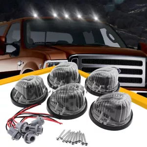 5x Roof Cab Light Clearance Marker Smoke Cover + Base For 73-87 Chevy C/K Series - Bild 1 von 10