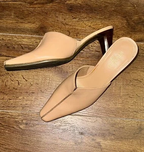 Liz Claiborne Flex Guild Vintage Leder Pantoletten Größe: 8M beige/hellbraun 12/05 EUC Y2K - Bild 1 von 10