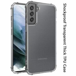 For Samsung Galaxy S21 Ultra Clear Hybrid Thick TPU Rubber 4 Corners Case Cover - Afbeelding 1 van 7