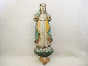 Antique Santos Folk Art Religious Figure 19th Century Mexican Folk Art - Picture 1 of 7