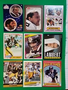 LOT DE 9 CARTES JACK LAMBERT HOF Pittsburgh Steelers 1981 1984 1985 + Oddball