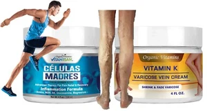 SET varicose Veins Phlebitis support relief varices stem cell cream spider - Picture 1 of 12