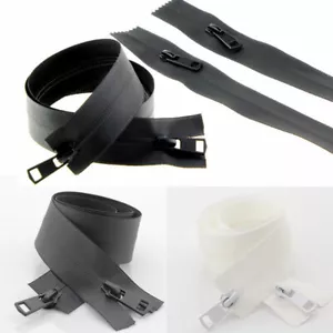 60-150cm Open-end Waterproof Double Slider Nylon Invisible Zipper For Jacket New - Picture 1 of 10