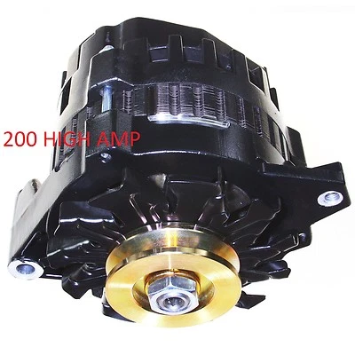 UN ALTERNADOR DE 1 CABLE 200 AMPERIOS* ALTA SALIDA CHEVROLET 1965-1980 Camaro GM CORVETTE Foto 1 de 2