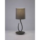 Bedside Lamp Lumetto Modern Metal Ash And Lampshade Grey