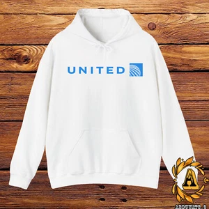 United Airlines Logo Hoodie Hooded Sweatshirt Black/Navy/White n more S-5XL - Picture 1 of 13