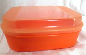 TUPPERWARE Jr. Storzalot Tuppercraft Storage Container Keeper Orange NEW 8x7x3 - Picture 1 of 2
