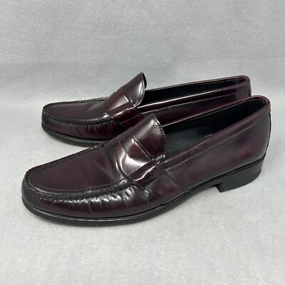 Stafford Comfort Plus Mens Burgundy Leather Slip On Loafers Sz 12 - Image 1 of 4