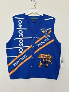 Collegiate Eagle's Eye Vtg Kentucky Varsity Knit Vest Deadstock Women Large NEW - Picture 1 of 10