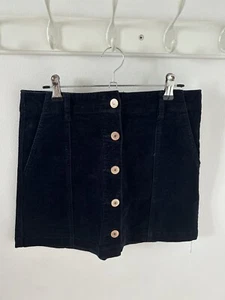 Forever 21 Navy Corduroy Button Skirt - UK S - Picture 1 of 3