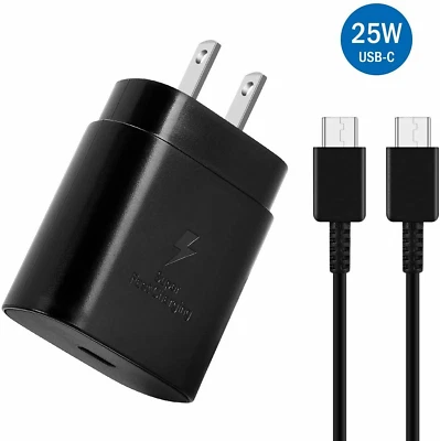 For Samsung Galaxy S25 S22 S24 25W Super Fast Wall Charger & Type C Data Cable - Image 1 of 4