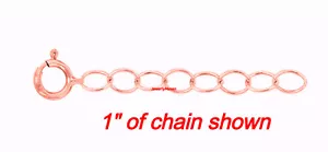 Anillo de resorte de cadena extensor de cadena de 3" con cable ligero de 14k 3 mm oro rosa de 6 mm seguridad EE. UU. - Imagen 1 de 5