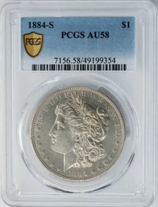 1884-S Morgan Silver Dollar $ AU58 PCGS Secure 949018-1 - Picture 1 of 4