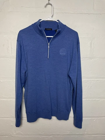 EUC Golden State Warriors Performance Merino Wool Sweater 1/2 Zip large Royal Cover