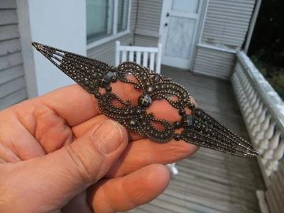 Hebilla decorativa de filigrana moldeada peltre pintado ropa victoriana para mujer Antq Foto 1 de 4