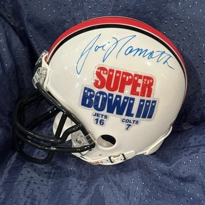 Joe Namath AUTOGRAPHED Super Bowl 3 III Mini HELMET NEW YORK JETS PJSA COA - Image 1 of 4