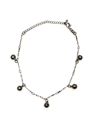 "Pulsera tobillera trineo Jingle Bell plata de ley 925 vintage 10,5""" Foto 1 de 4