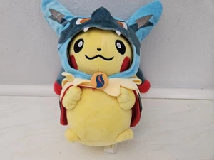 Mega Lucario Poncho outfit Pikachu 9" Plush Stuffed Pokemon Center Nintendo 2020 - Picture 1 of 7