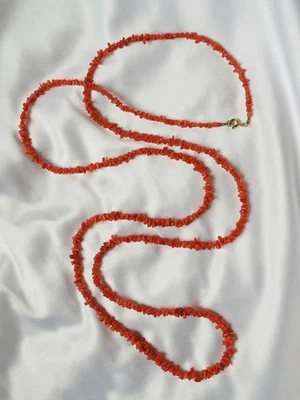 Fallstuhl rote Korallenfragmente Art Deco alt 30-50er Jahre - Bild 1 von 4