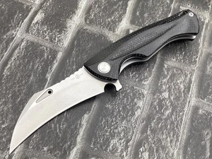 TwoSun TS202-14C28N-BK-SW Folding Knife 14C28N Blade Micarta Handle Pocket Knife - Picture 1 of 11