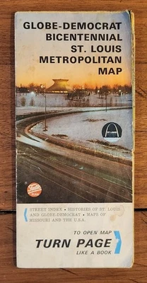 Vintage 1964 - Globe-Democrat Bicentennial St. Louis Metropolitan Map - Rare - Image 1 of 4