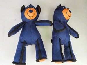 Lot Of 2 Indestructible & Interactive Navy Blue Bear Dog Toys For Heavy Chewers - Picture 1 of 3