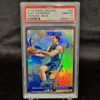 2013-2014 Klay Thompson PSA 10 Panini Crusade Blue #28 Golden State Warriors - Image 1 of 2