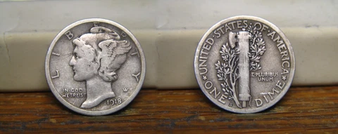 1918-S MERCURY WINGED LIBERTY SILVER DIME 1918S US COIN Cover