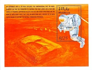 MALDIVE IS. 2000 SPACE EXPLORATION S/s MNH ASTRONAUT w/face on MARS - Picture 1 of 1