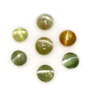 7 Pcs Round Shape 100%Natural Chrysoberyl Sharp Cats Eye Ceylon Gemstone 2.64 Ct - Picture 1 of 17