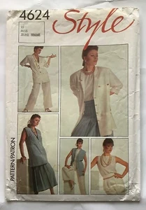 Style 4624 Sewing Pattern - Loose-Fit Jacket, Top, Pleated Skirt & Pants - 10 - Picture 1 of 4
