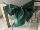 10 Satin Emerald Green Chair Sash Bows Wedding 