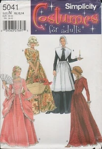 Simplicity 5041 Prairie Colonial Pilgrim Dress Costume Pattern Choose Size Uncut - Picture 1 of 5