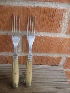 Antike Bürgerkriegszeit Tafelgabel Knochengriff 2 Stück USA - Bild 1 von 7